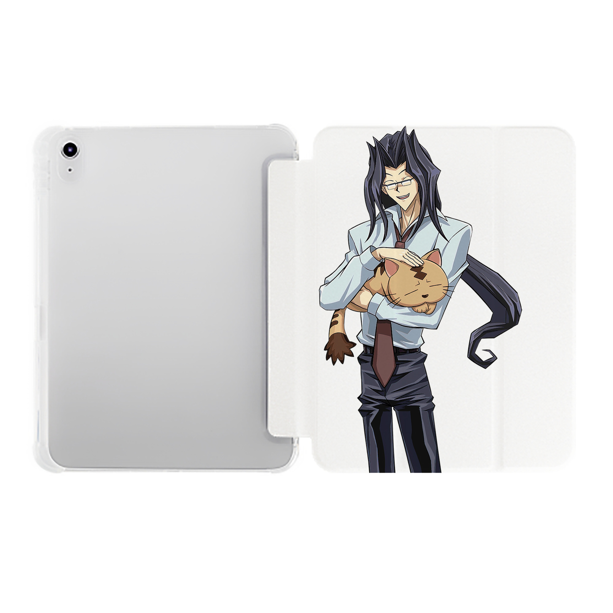 （画像用） 遊☆戯☆王 Yu-Gi-Oh! IPad ケース ペン収納付き 三つ折りスタンド PUレザー×シリコン 対応機種9.5/10.5/10.9インチ
